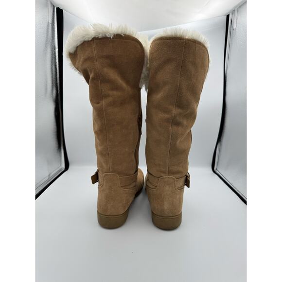 Lands End Tall Brown Boots with Faux Fur, Size 10 - Picture 7 of 10